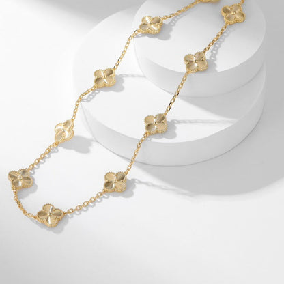 [LuckyStar]CLOVER 10 MOTIFS LASER NECKLACE