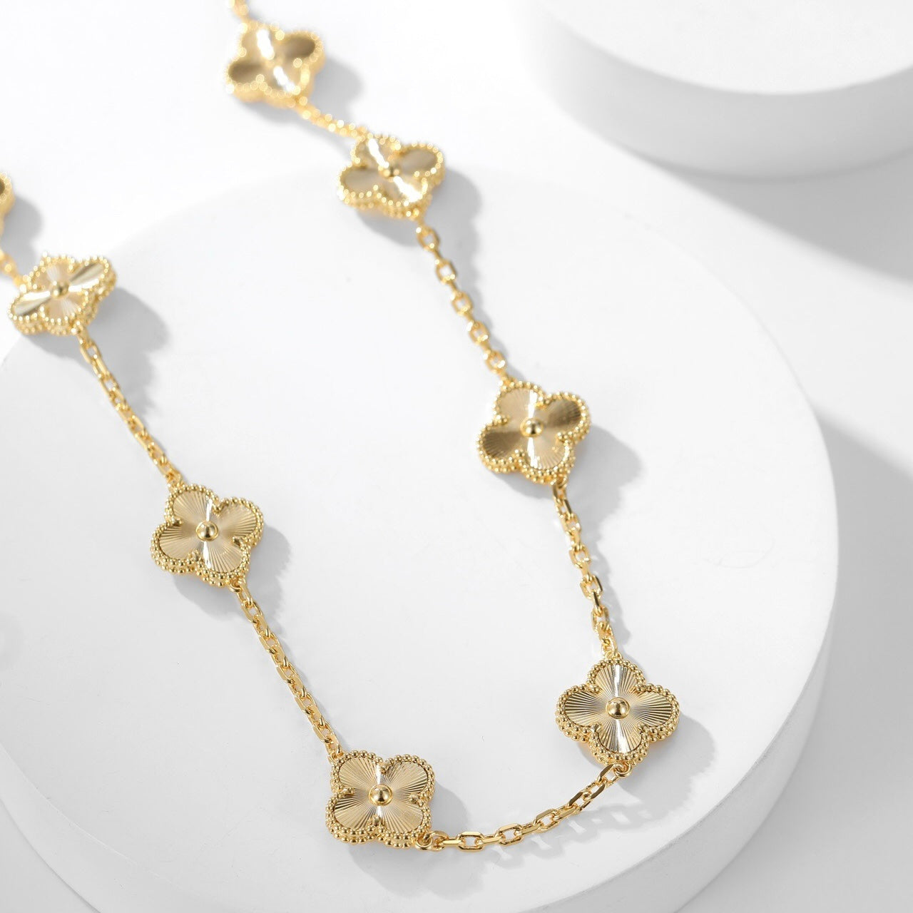 [LuckyStar]CLOVER 10 MOTIFS LASER NECKLACE