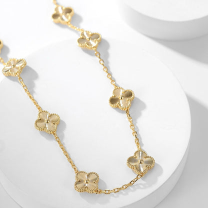 [LuckyStar]CLOVER 10 MOTIFS LASER NECKLACE