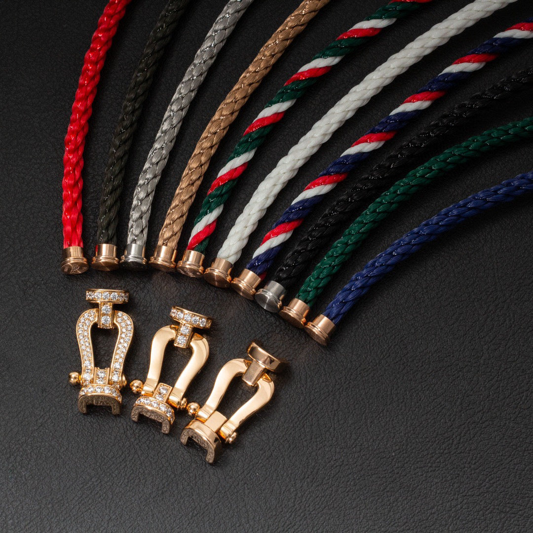 [LuckyStar]FORCE GROSSES HUFEISEN-HALBDIAMANTARMBAND GOLD