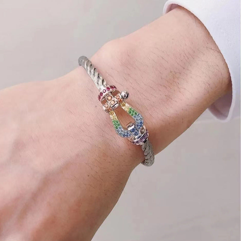 [LuckyStar]FORCE GROSSES HUFEISENFARBIGES DIAMANTARMBAND ROSÉGOLD
