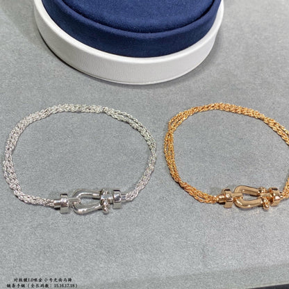 [LuckyStar]FORCE KLEINES HUFEISEN-DIAMANTKETTEN-SEILARMBAND
