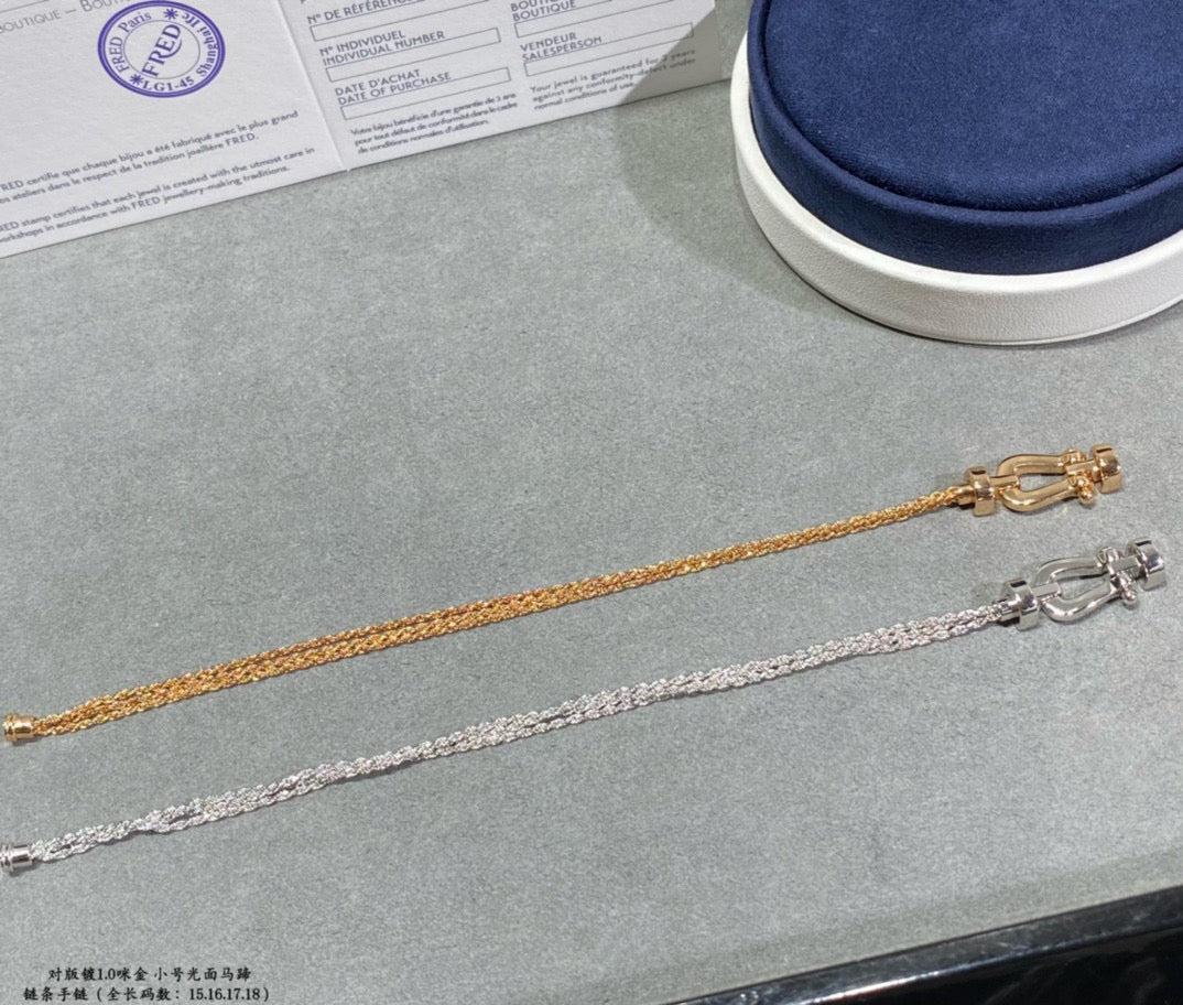 [LuckyStar]FORCE KLEINES HUFEISEN-DIAMANTKETTEN-SEILARMBAND
