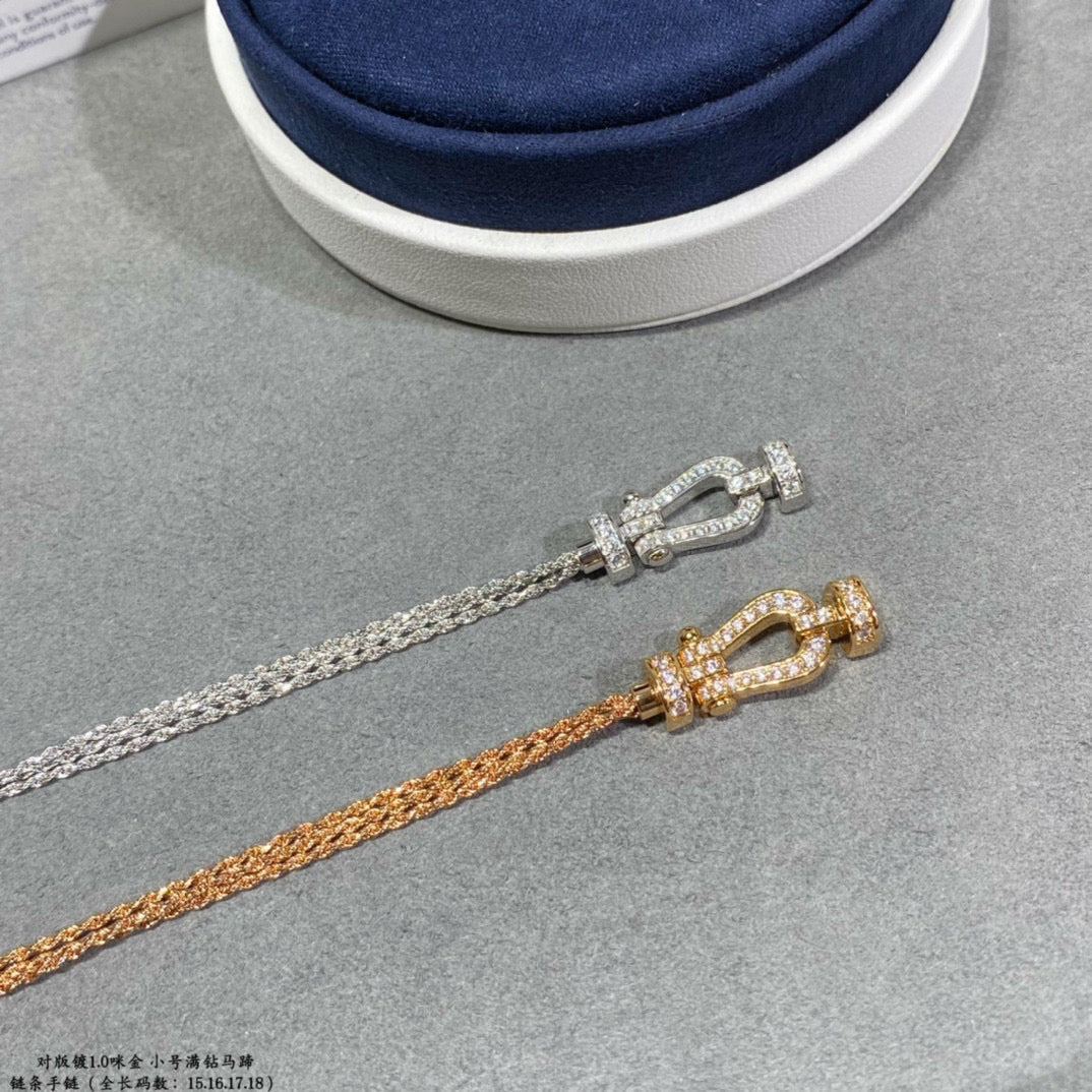 [LuckyStar]FORCE KLEINES HUFEISEN-DIAMANTKETTEN-SEILARMBAND