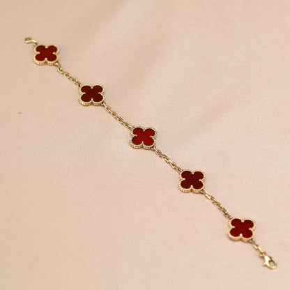 [LuckyStar]CLOVER 5 MOTIVE ROTER ACHAT ARMBAND 