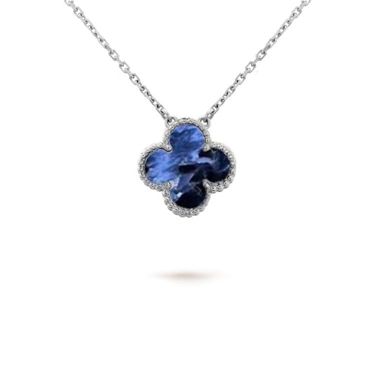 [LuckyStar]CLOVER 15MM PIETERSITE HALSKETTE SILBER