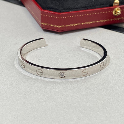 [LuckyStar] Liebesarmband, 6,1 mm, 1 Diamant, offene Manschette 