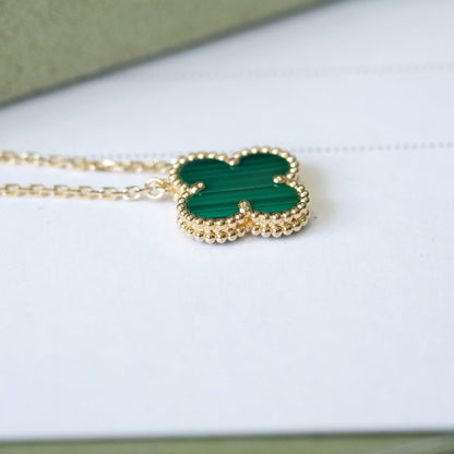 [LuckyStar]CLOVER 15MM MALACHIT EINZELNE BLUMENKETTE