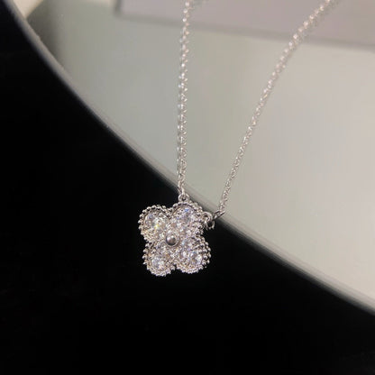 [LuckyStar]CLOVER 15MM DIAMANT-EINZELBLUMEN-HALSKETTE