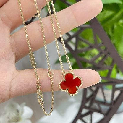 [LuckyStar]CLOVER 15MM KARNEOL EINZELNE BLUMENKETTE