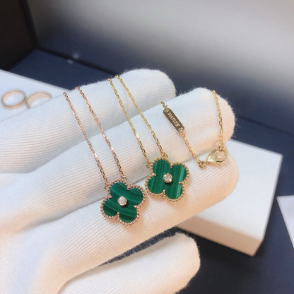 [LuckyStar]CLOVER 15MM DIAMANT-TÜRKIS-HALSKETTE