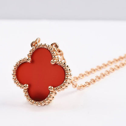 [LuckyStar]CLOVER 15MM KARNEOL EINZELNE BLUMENKETTE