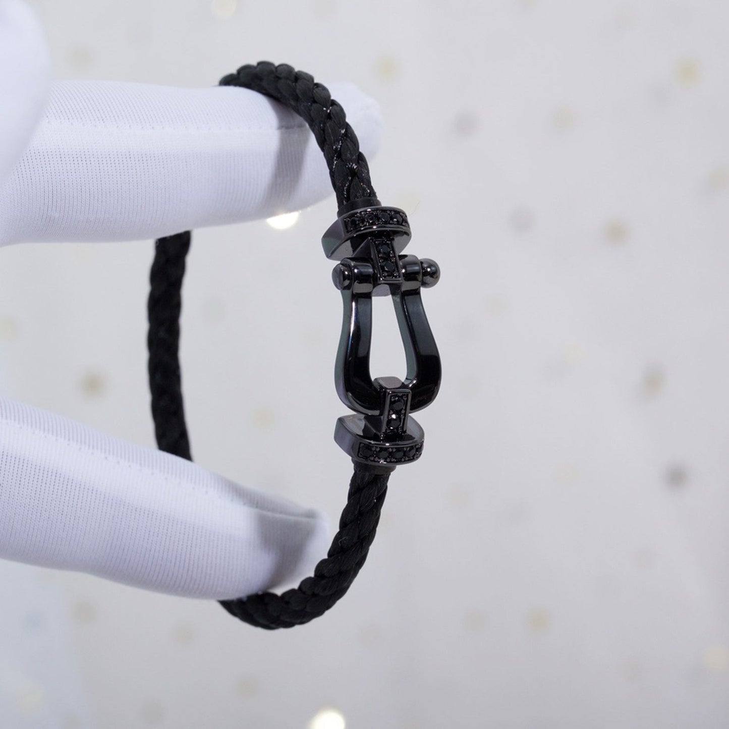 [LuckyStar]FORCE GROSSE SERIE HUFEISEN SCHWARZES SAMURAI-ARMBAND
