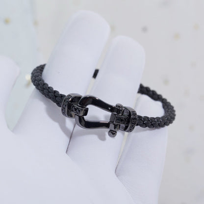 [LuckyStar]FORCE GROSSE SERIE HUFEISEN SCHWARZES SAMURAI-ARMBAND