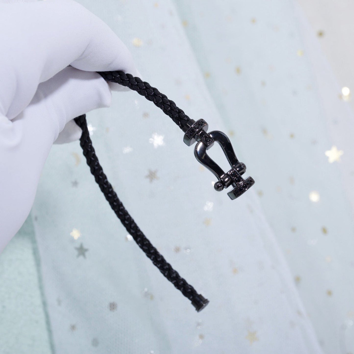 [LuckyStar]FORCE GROSSE SERIE HUFEISEN SCHWARZES SAMURAI-ARMBAND