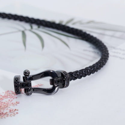 [LuckyStar]FORCE GROSSE SERIE HUFEISEN SCHWARZES SAMURAI-ARMBAND