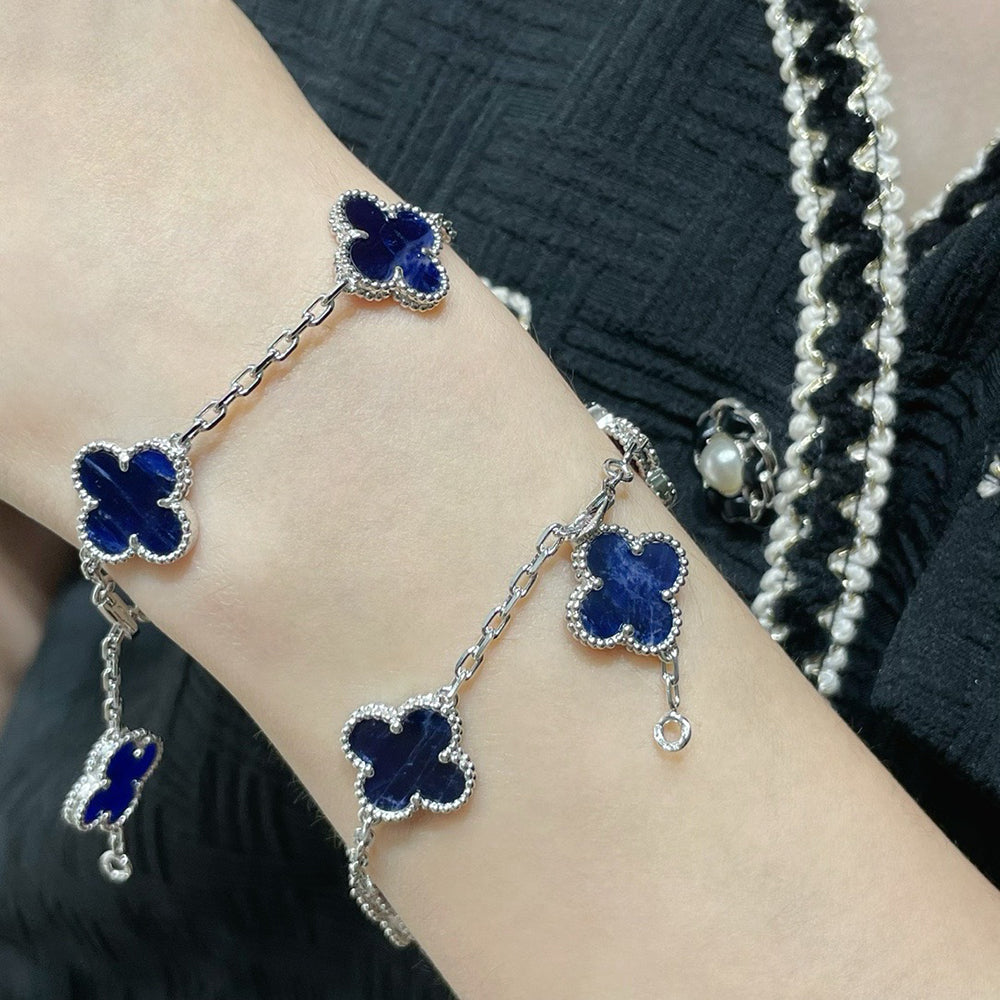 [LuckyStar] KLEEBLATT 5 MOTIV PIETERSIT SILBERARMBAND 