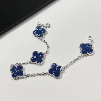 [LuckyStar] KLEEBLATT 5 MOTIV PIETERSIT SILBERARMBAND 