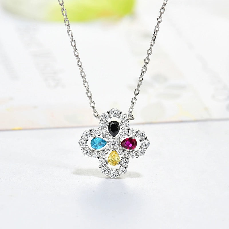 [LuckyStar] LOOP HALSKETTE VOLLMOTIV DIAMANT 16MM MEHRERE FARBEN