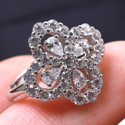 [LuckyStar]LOOP RING VOLLMOTIV DIAMANT 16MM SILBER