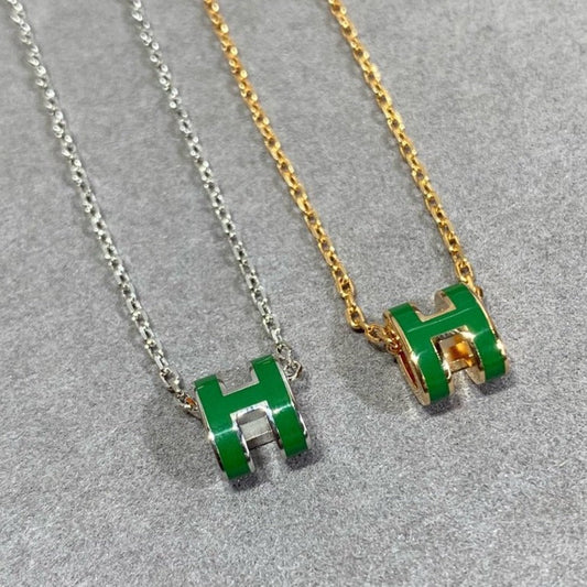 [LuckyStar] POP ​​H GRÜNE HALSKETTE SILBER UND GOLD
