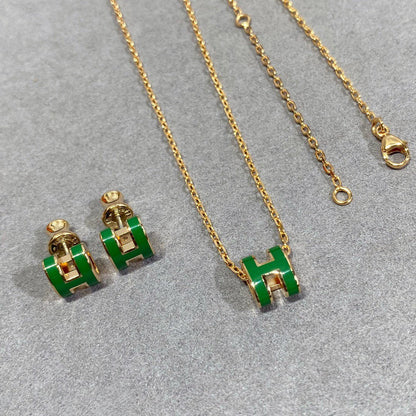 [LuckyStar] POP ​​H GRÜNE HALSKETTE SILBER UND GOLD