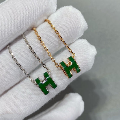 [LuckyStar] POP ​​H GRÜNE HALSKETTE SILBER UND GOLD