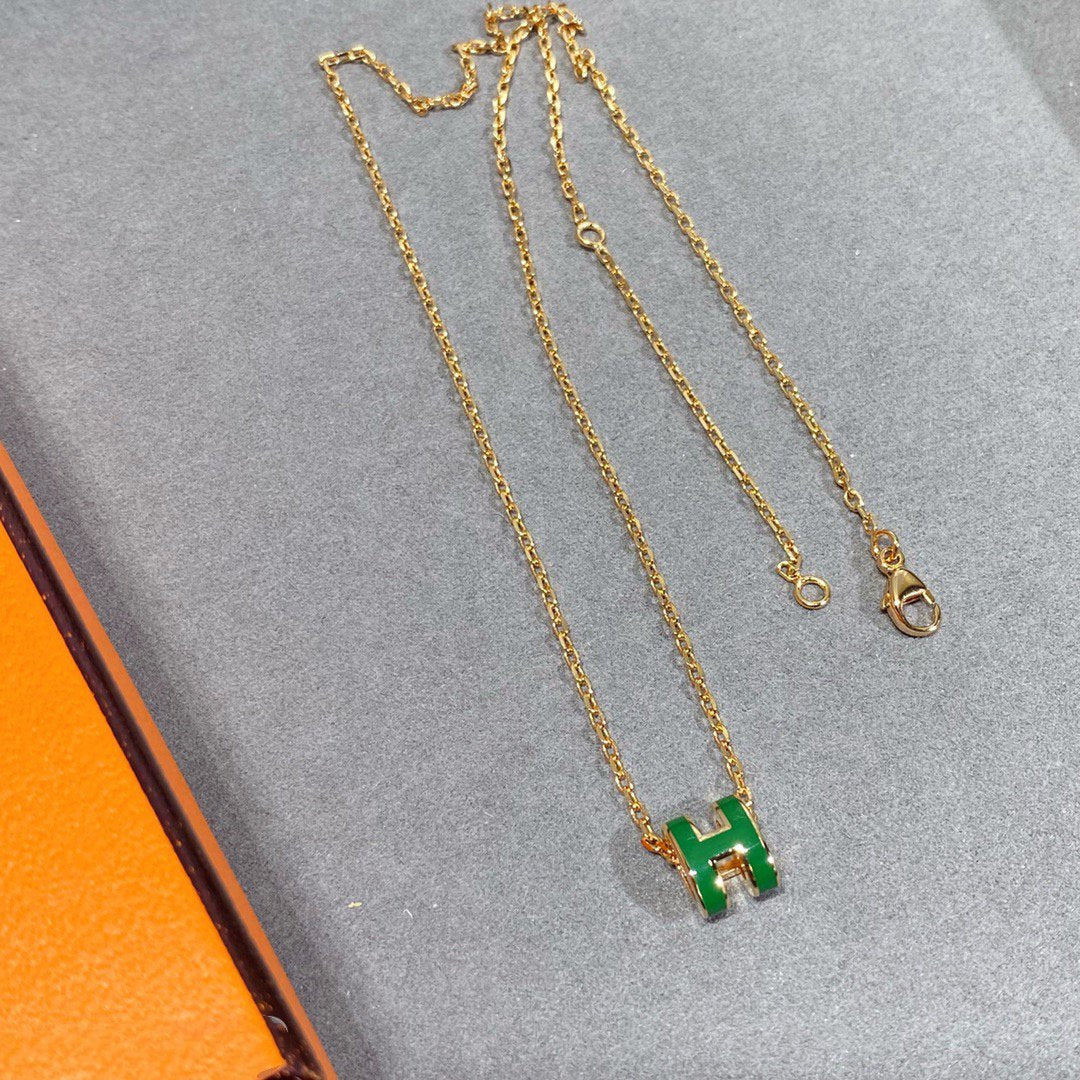 [LuckyStar] POP ​​H GRÜNE HALSKETTE SILBER UND GOLD