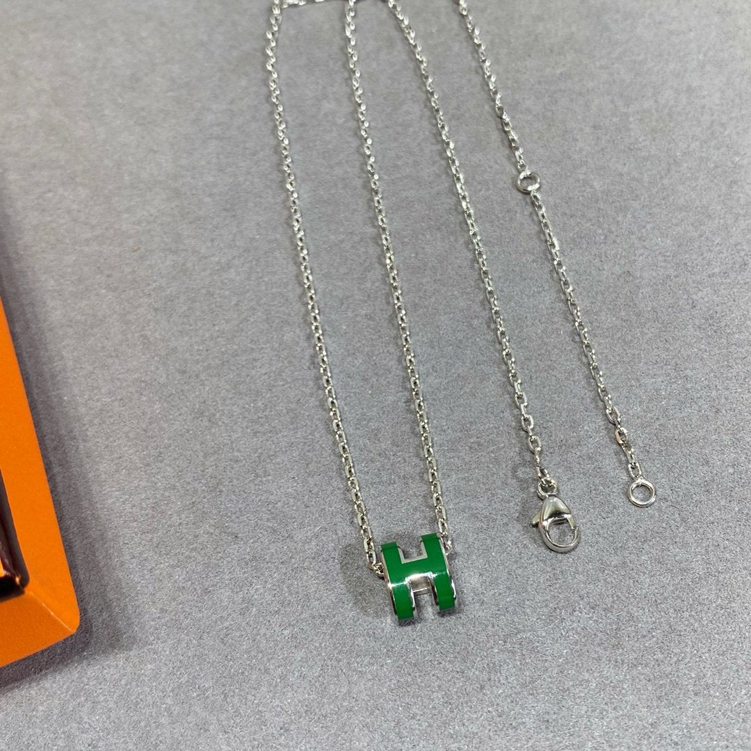 [LuckyStar] POP ​​H GRÜNE HALSKETTE SILBER UND GOLD