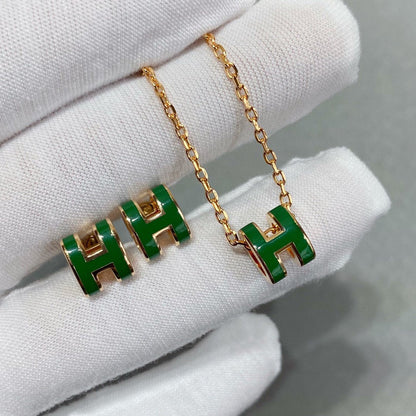 [LuckyStar] POP ​​H GRÜNE HALSKETTE SILBER UND GOLD