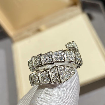 [LuckyStar]SERPENTI DOPPELRING SILBER MIT DIAMANTEN