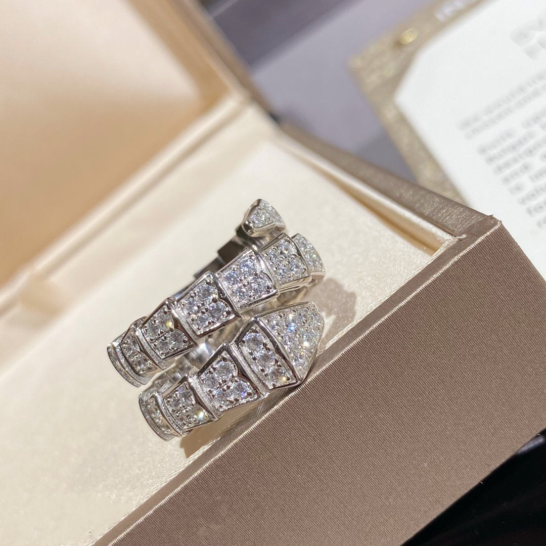 [LuckyStar]SERPENTI DOPPELRING SILBER MIT DIAMANTEN