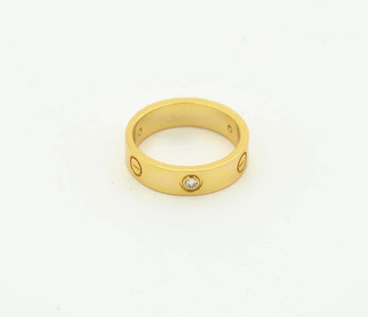 [LuckyStar]Liebesring 4mm 1 Diamant Gold