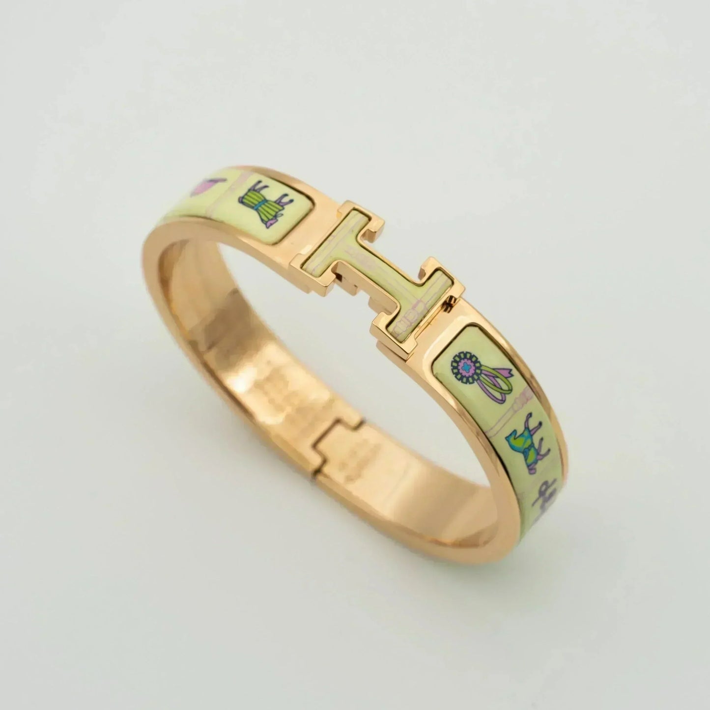 [LuckyStar]H ROSA GOLD ARMBAND CREME KERAMIK
