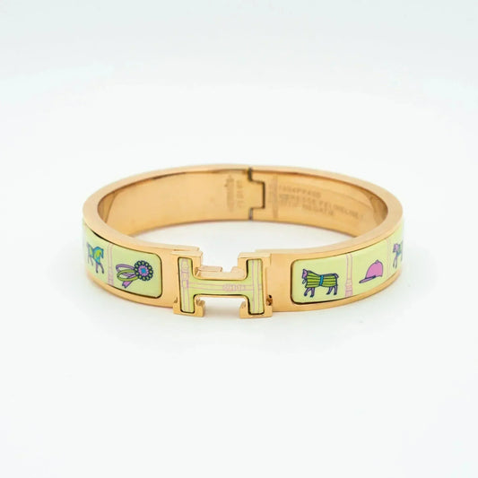 [LuckyStar]H ROSA GOLD ARMBAND CREME KERAMIK