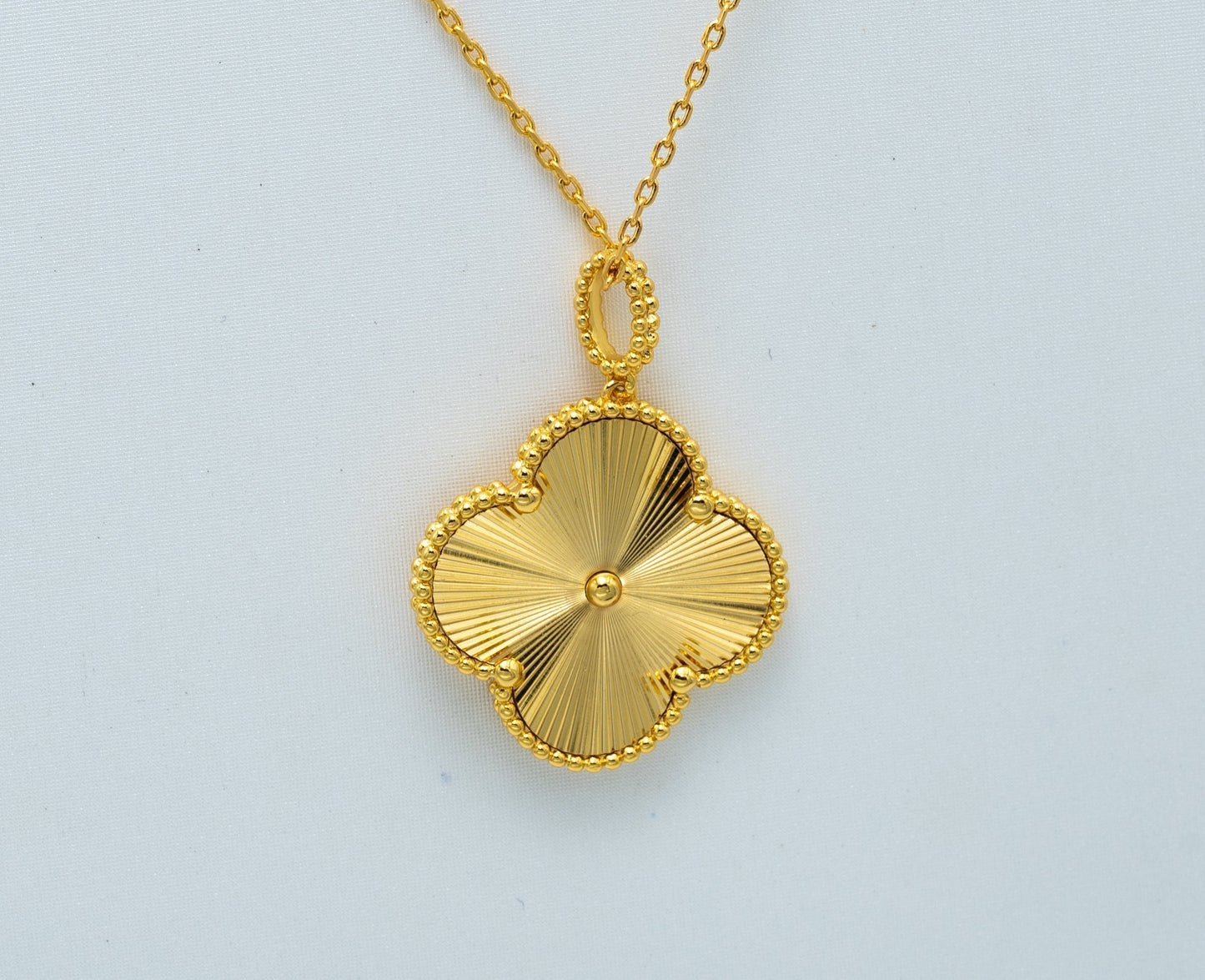 [LuckyStar] KLEEBLATT 25MM ANHÄNGER HALSKETTE GOLD 