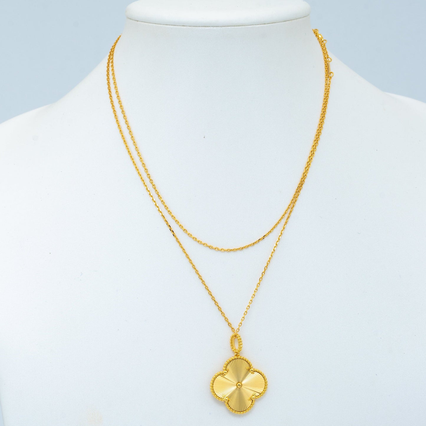 [LuckyStar] KLEEBLATT 25MM ANHÄNGER HALSKETTE GOLD 