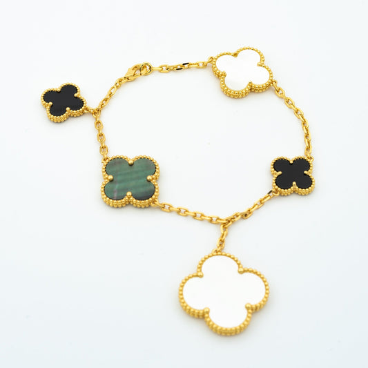 [LuckyStar]KLEE-ARMBAND 5 MOTIVE ONYX MOP