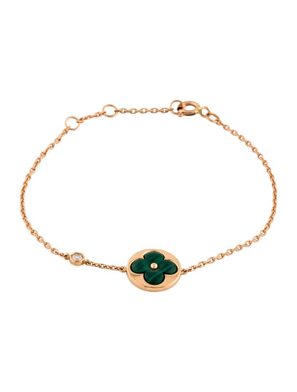 [LuckyStar]Sonnenmalachit-Armband mit 1 Diamant in Roségold