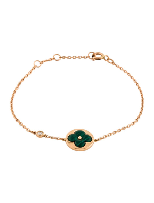 [LuckyStar]Sonnenmalachit-Armband mit 1 Diamant in Roségold