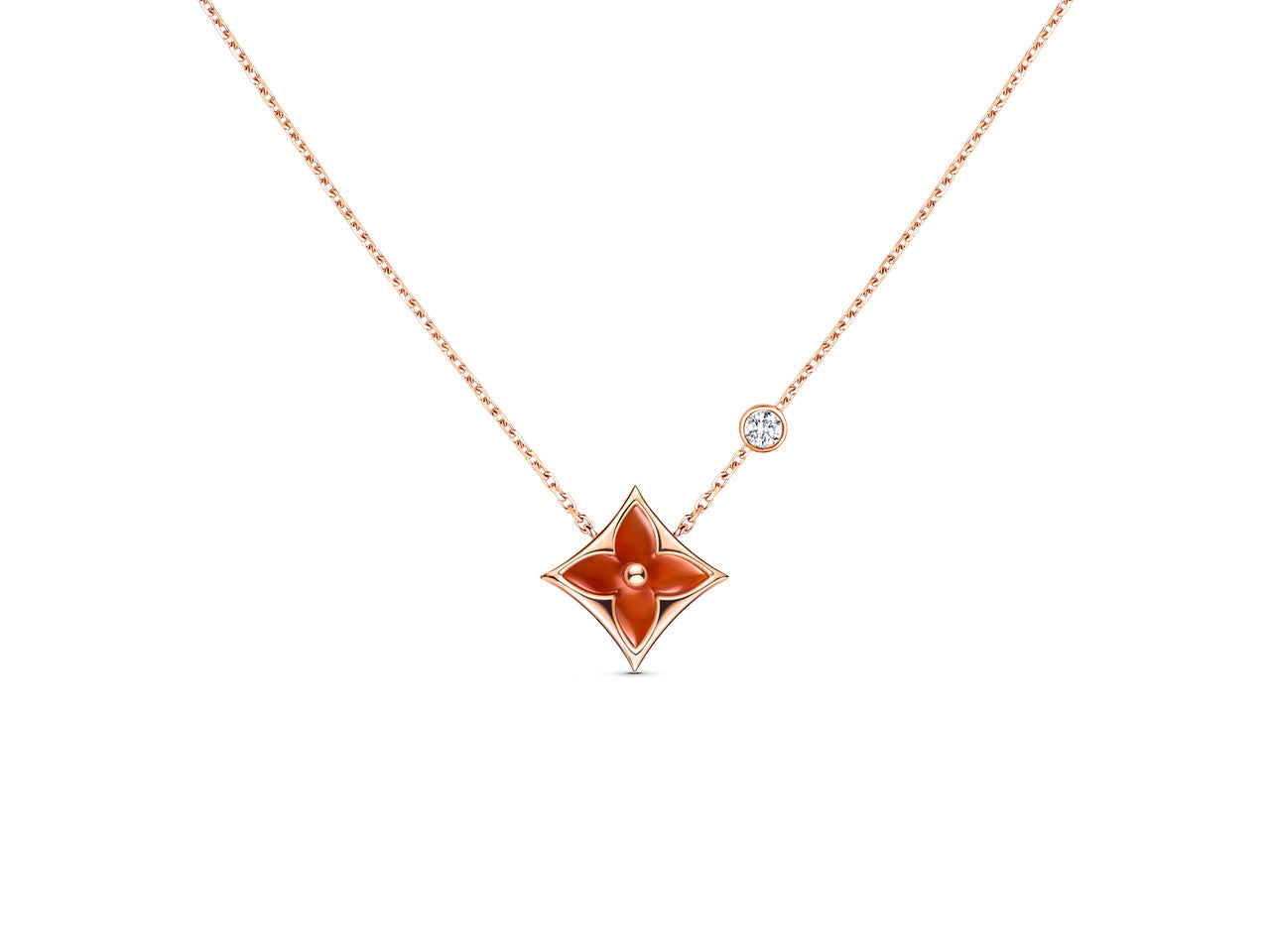 [LuckyStar]Sternkette Roségold 1 Diamant