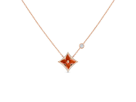 [LuckyStar]Sternkette Roségold 1 Diamant