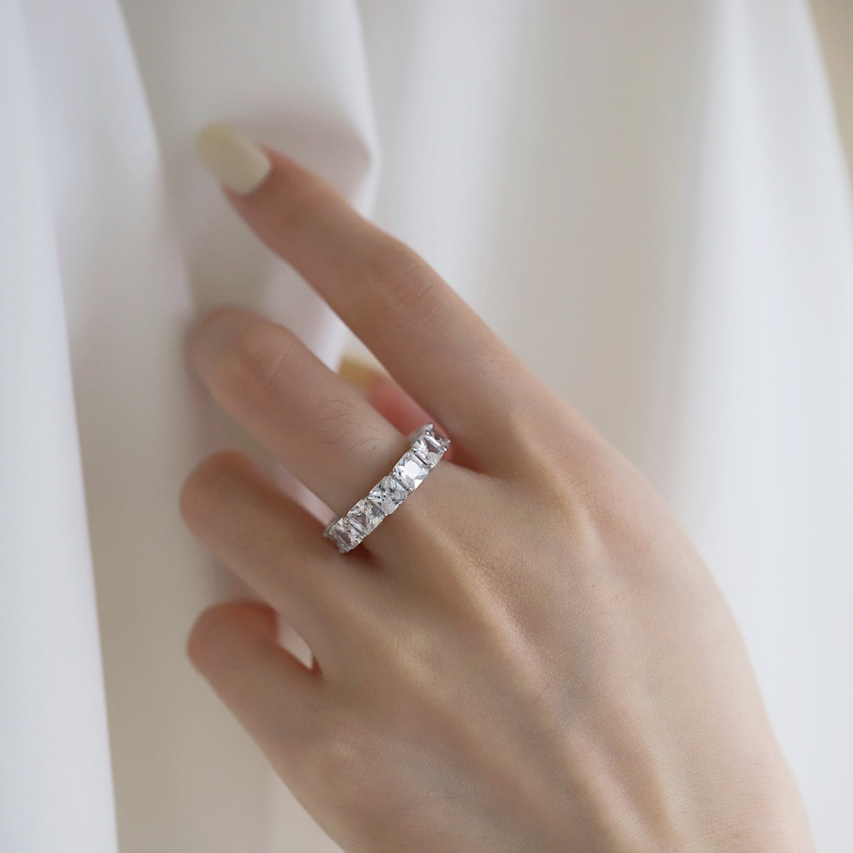 [LuckyStar]Elegant Princess Cut Tennis Ring
