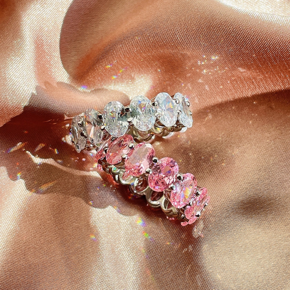[LuckyStar]Dainty Elongated Cushion Cut Tennis Ring