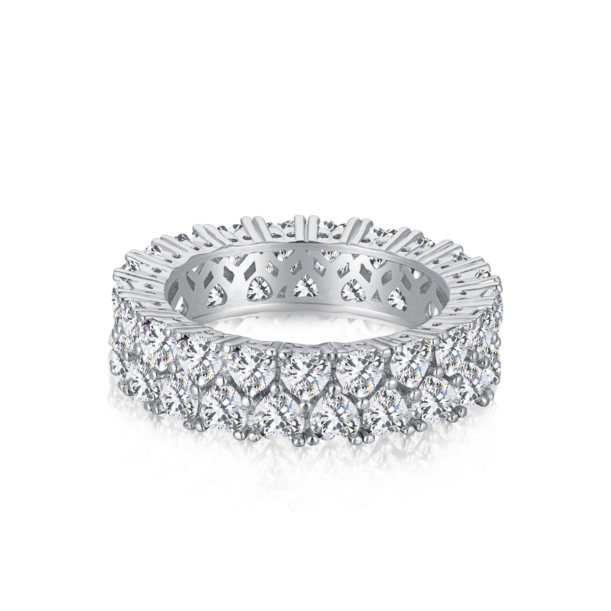 [LuckyStar]Sparkling Full Heart Ring
