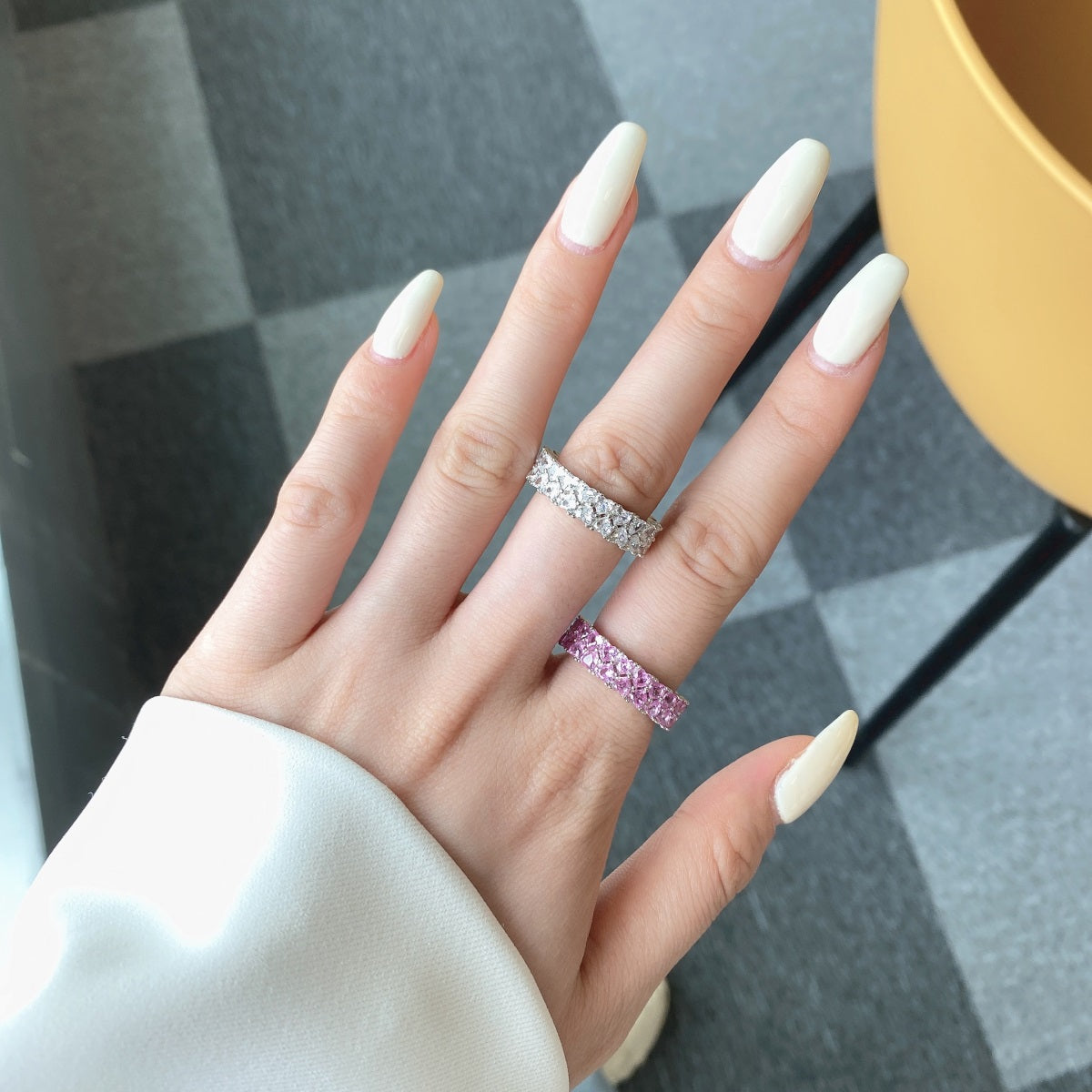 [LuckyStar]Sparkling Full Heart Ring