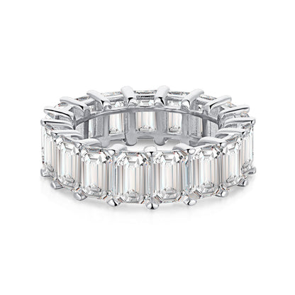 [LuckyStar]0.75 Carat Elegant Emerald Cut Tennis Ring