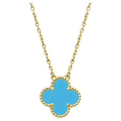[LuckyStar]CLOVER 15MM VINTAGE TÜRKIS HALSKETTE