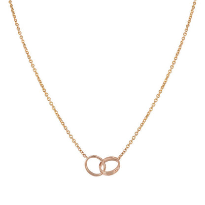 [LuckyStar] LIEBESHALSKETTE DOPPELRING ROSA GOLD 