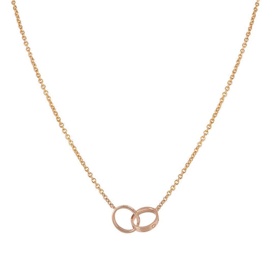 [LuckyStar] LIEBESHALSKETTE DOPPELRING ROSA GOLD 